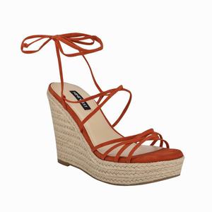 Nine West Havefun Ankle Wrap Espadrille Sleehak Sandalen Oranje Nederland | ZJY-624810